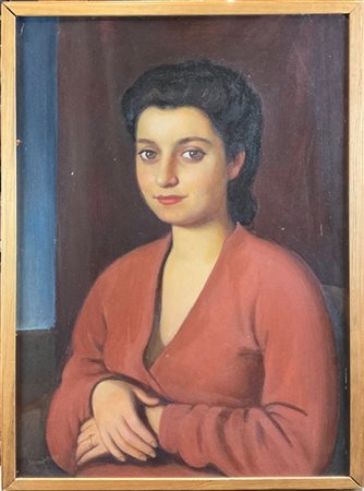 Orlando Sora "Ritratto femminile" 
olio su masonite (cm 62x45)
Firmato in basso