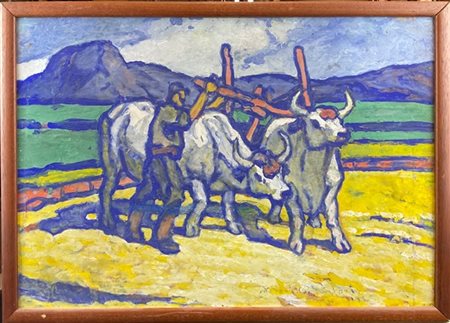 Federico Sartori "Aratro" Viareggio, 1933
olio su compensato (cm 37x53)
Firmato,