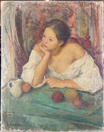 Contardo Barbieri "La modella" 
olio su tela (cm 70x55)
Firmato in basso a sinis