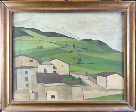 Virgilio Freno "Bormio" 1926
olio su compensato (cm 47x60)
al retro: firmato, ti