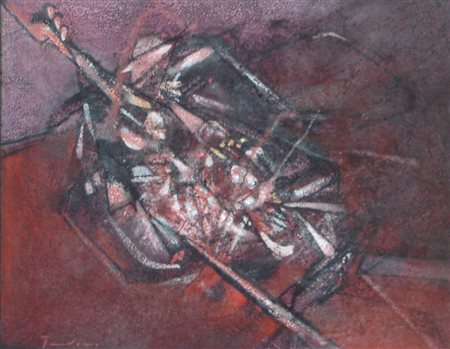 PROVINO SALVATORE BAGHERIA 1943 CREPITIO DEL FUOCO, 2006 OLIO SU TELA cm 40 x...