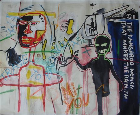 MANERA ENRICO ASMARA 1947 TRAVEL TO BASQUIAT, 2005 ACRILICO SU TELA cm 150 x...