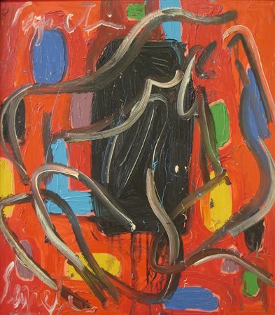 MOISO GIORGIO SEGRETI, 2004 OLIO SU TELA cm 90 x 80 Firma, titolo, anno e...