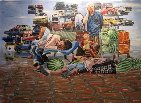 PASSARO ALESSANDRO Mesagne 1974 SENZA TITOLO, 2007 OLIO SU TELA cm. 139 x 189...