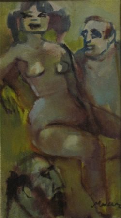 MACCARI MINO SIENA 1898 ROMA 1989 SENZA TITOLO, 1973 OLIO SU TELA cm 45 x 25...