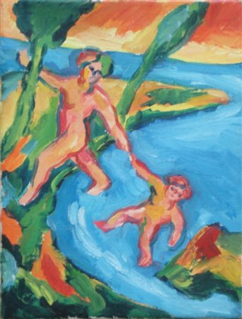 GERMANA' MIMMO CATANIA 1944 BUSTO ARSIZIO 1992 SENZA TITOLO, 1987 OLIO SU...