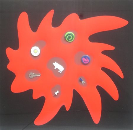 NUCARA RENZO CREMONA 1955 BANG 10, 2011 RESINE OGGETTI COLORE SERIGRAFICO...