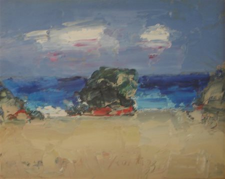 SCATIZZI SERGIO 1918 2009 SENZA TITOLO OLIO SU TAVOLA cm 40 x 50 Firma in...