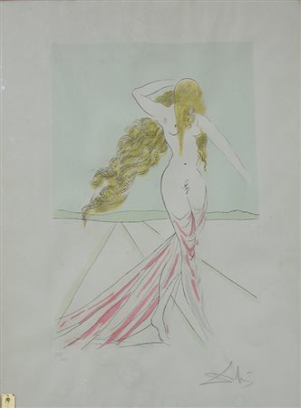 DALI' SALVADOR Figueras 1904 Figueras 1989 VENUS DE ORO ACQUAFORTE cm 76,5 x...