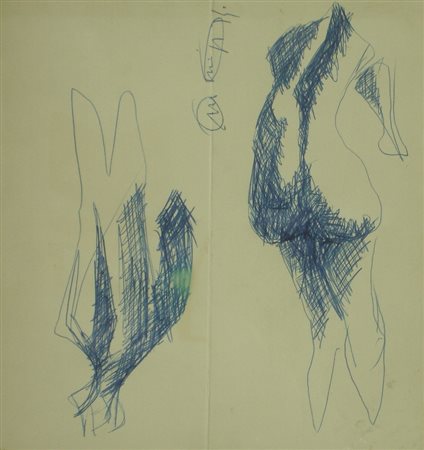 MINGUZZI LUCIANO 1911 2004 SENZA TITOLO BIRO SU CARTA cm 19,5 x 20,5 Firma al...