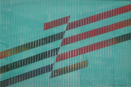 PIEMONTI LORENZO SENZA TITOLO ACRILICO E COLLAGE cm 33,5 x 49 Firma in basso...