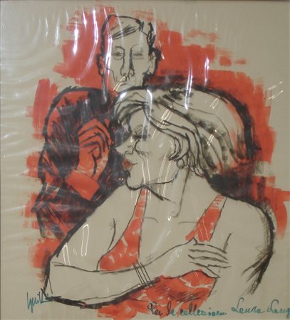 SQUILLANTINI REMO STIA 1920 1996 PER LA COLLEZIONE LAURA LANGO TECNICA MISTA...