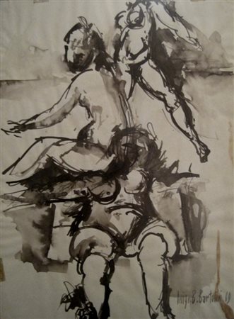 BARTOLINI LUIGI 1892 1963 SENZA TITOLO, 1969 GOUACHE SU CARTA cm 38 x 28...
