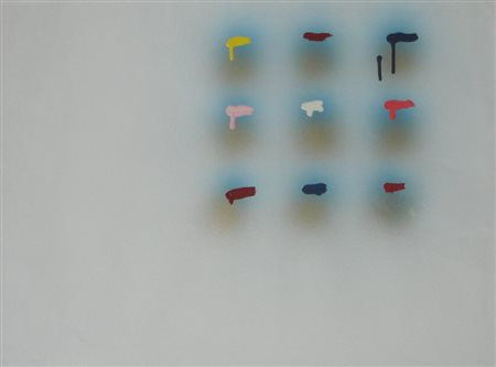 FINZI ENNIO VENEZIA 1931 SENZA TITOLO, 1982 TECNICA MISTA SU CARTONCINO cm 50...