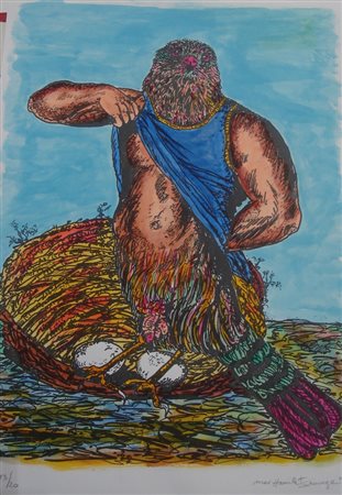 HAMLET SAUVAGE MAX GALLIPOLI 1950 SENZA TITOLO, 2005 LITOGRAFIA COLORATA A...