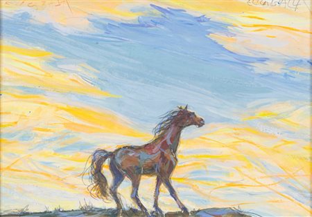 Elica Balla (Roma 1914 - 1993)  - Cavallo al tramonto, 1980