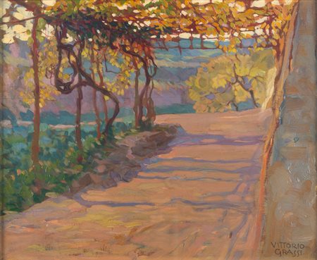 Vittorio Grassi (Roma 1878 - 1958)  - Pergolato in primavera