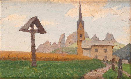 Oreste Albertini (Certosa di Pavia 1887 - Besano 1953)  - La chiesa in montagna