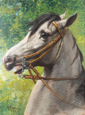 Vittorio Cajani (Torino 1848 - Parigi 1888)  - Il cavallo bianco, 1913