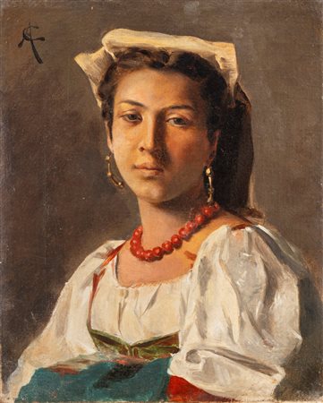 Amos Cassioli (Asciano 1832 - Firenze 1891)  - Giovane donna ciociara