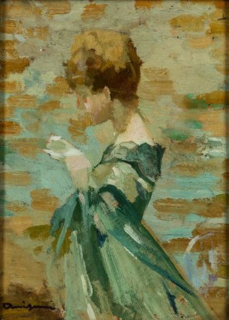 Giuseppe Amisani (Mede Lomellina  1881 - Portofino 1941)  - Giovane donna di profilo