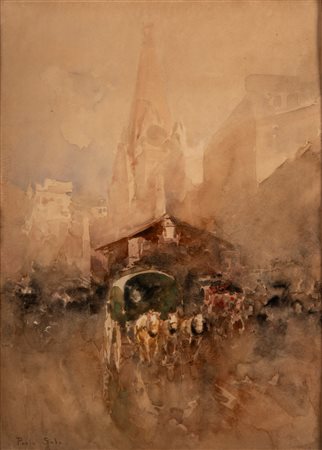 Paolo Sala (Milano 1859 - 1924)  - Veduta di Mosca