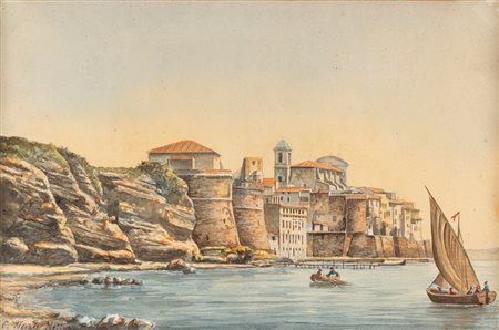 Carl Werner (Weimar 1808 - Lipsia 1894)  - Veduta di Nettuno