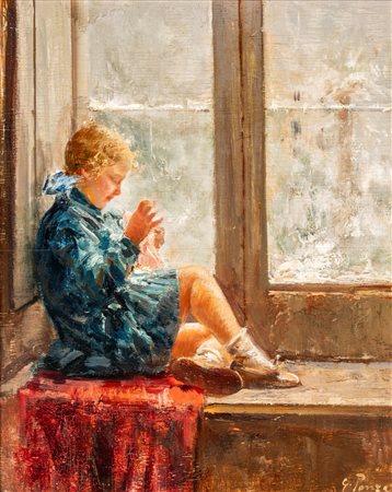 Giovanni Panza (Miseno 1894 - Napoli 1989)  - Il cucito