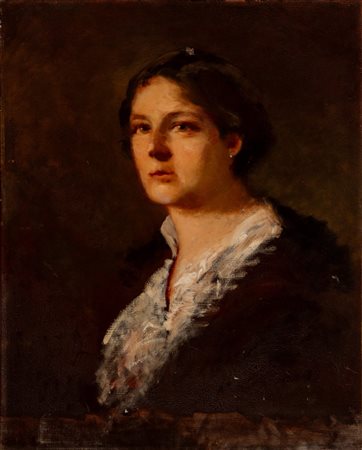 Filiberto Petiti (Torino 1845 - Roma 1924)  - Ritratto della moglie Teresa
