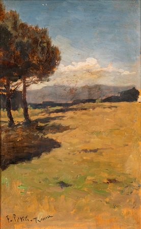 Filiberto Petiti (Torino 1845 - Roma 1924)  - Pino in campagna