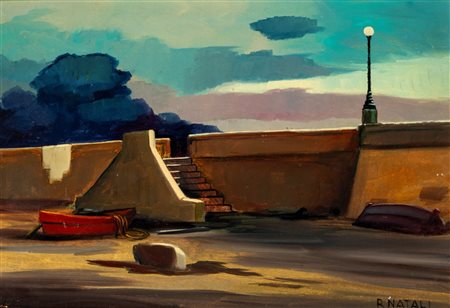 Renato Natali (Livorno 1883 - 1979)  - Verso sera a Livorno