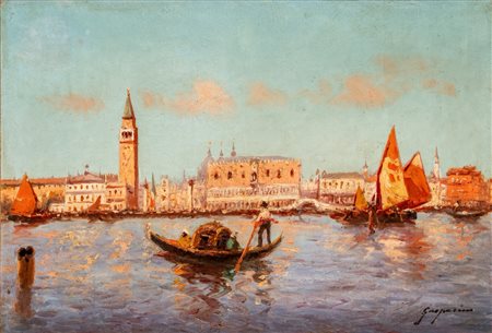 Luigi Gasparini (Zenson di Piave 1856 - Venezia 1926)  - Venezia, bacino di San Marco