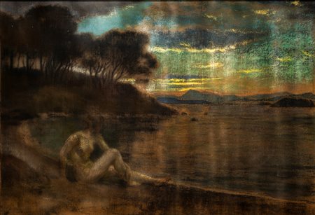 Emile-René Ménard (Parigi 1872 - Parigi 1930)  - La bagnante