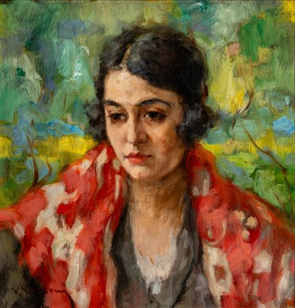 Vittorio Gussoni (Milano 1893 - Sanremo 1968)  - Ritratto femminile