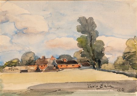 Paolo Sala (Milano 1859 - 1924)  - Paesaggio, 1917
