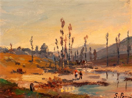 Silvio Poma (Trescore Balneario 1840 - Turate 1932)  - Paesaggio