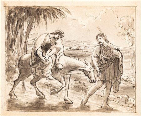 Scuola inglese, secolo XIX - Fuga in Egitto