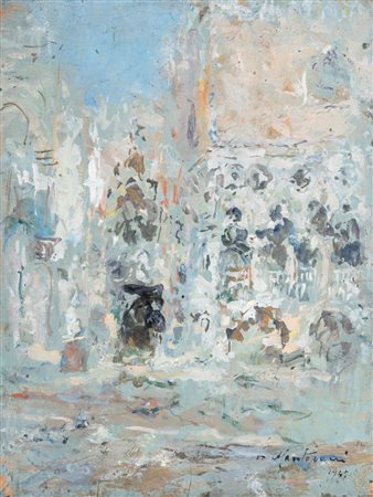 Luigi Mantovani (Milano 1880 - 1957)  - Venezia, Porta della Carta, 1945