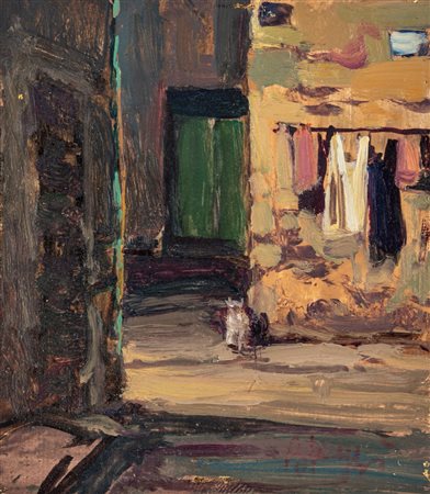 Bruno Pezzi (Pisa 1890 - 1960)  - Vicolo a Lucca