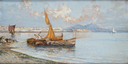 Giuseppe Carelli (Napoli 1858 - Portici 1921)  - Il golfo di Napoli