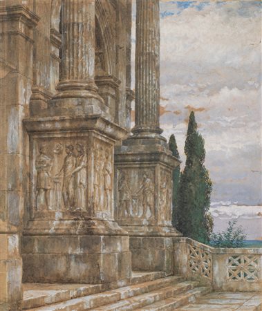 Luigi Bazzani (Bologna 1836 - Roma 1927)  - Ingresso del tempio