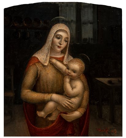 Vanni Rossi (Ponte San Pietro 1894 - Milano 1973)  - Madonna con Bambino, 1929