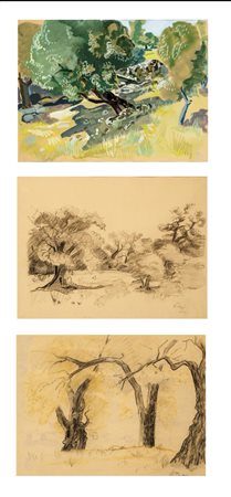 Bernardino Palazzi (Roma 1907 - 1986)  - Paesaggi sardi, 1962