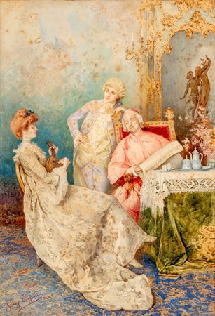 Giuseppe Signorini (Roma 1857 - 1932)  - Ore liete