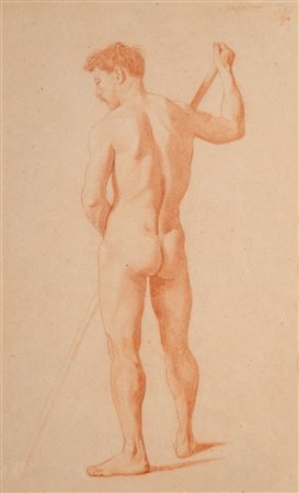 Scuola del secolo XIX - Nudo virile di schiena (recto) e Nudo virile di profilo (verso)