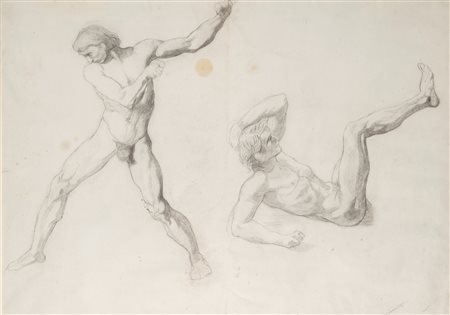 Angelo Visconti (Siena 1829 - Roma 1861)  - Studio per "Mario contro i Cembri"