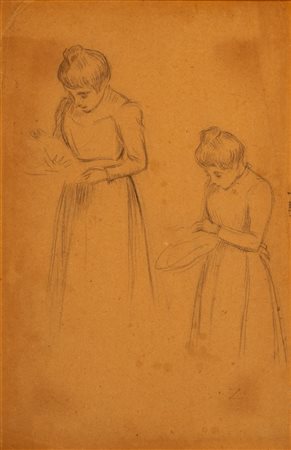 Federico Zandomeneghi (Venezia 1841 - Parigi 1917)  - Studi di figura