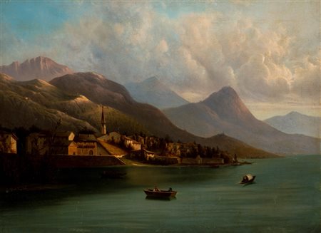 Carlo Pizzi (Lecco 1842 - 1909)  - Lago di Lugano