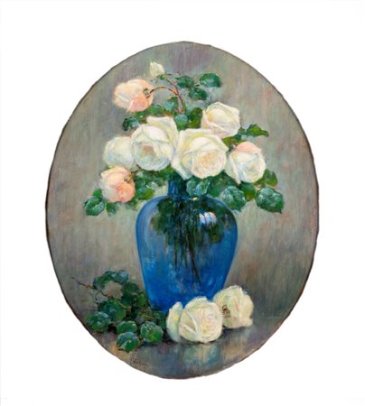 Gioachimo Galbusera (Milano 1870 - Lugano 1944)  - Vaso di rose