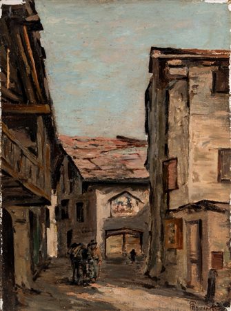 Achille Tominetti (Milano 1848 - Miazzina 1917)  - Veduta di paese